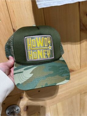 Howdy Honey Olive Camo Trucker Hat